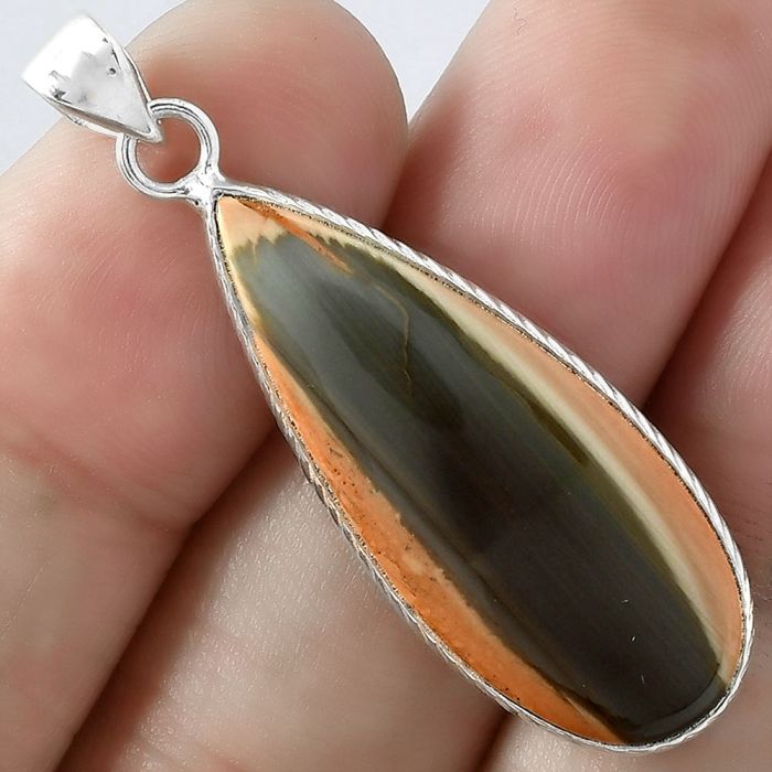 Natural Imperial Jasper - Mexico Pendant SDP100934 P-1053, 13x32 mm