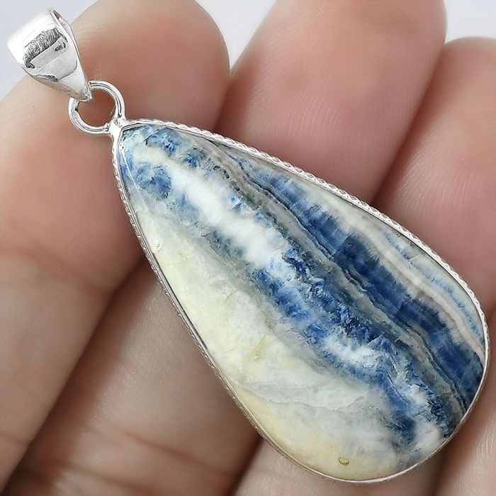 Natural Blue Scheelite - Turkey Pendant SDP101063 P-1053, 19x36 mm