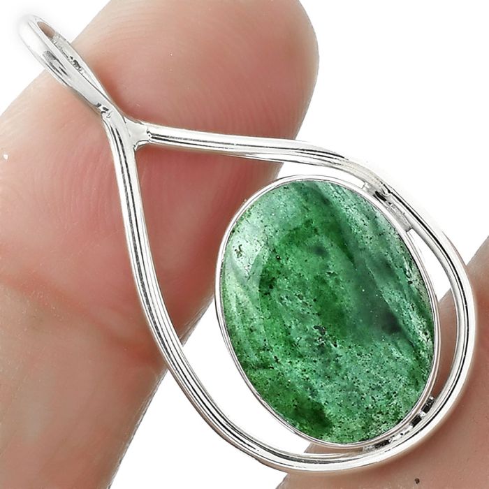 Natural Green Aventurine Pendant SDP101429 P-1342, 12x16 mm