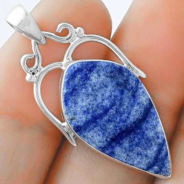 Natural Dumortierite Quartz Pendant SDP101445 P-1334, 13x24 mm