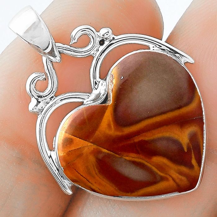 Valentine Gift Heart Natural Noreena Jasper Pendant SDP101455 P-1334, 17x18 mm