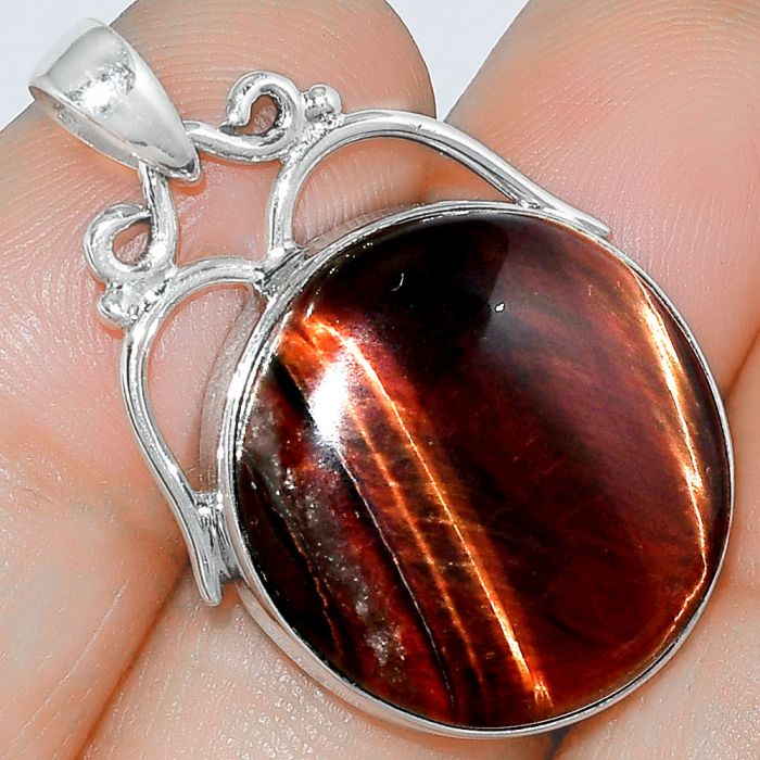 Natural Red Tiger Eye Pendant SDP101483 P-1334, 21x21 mm