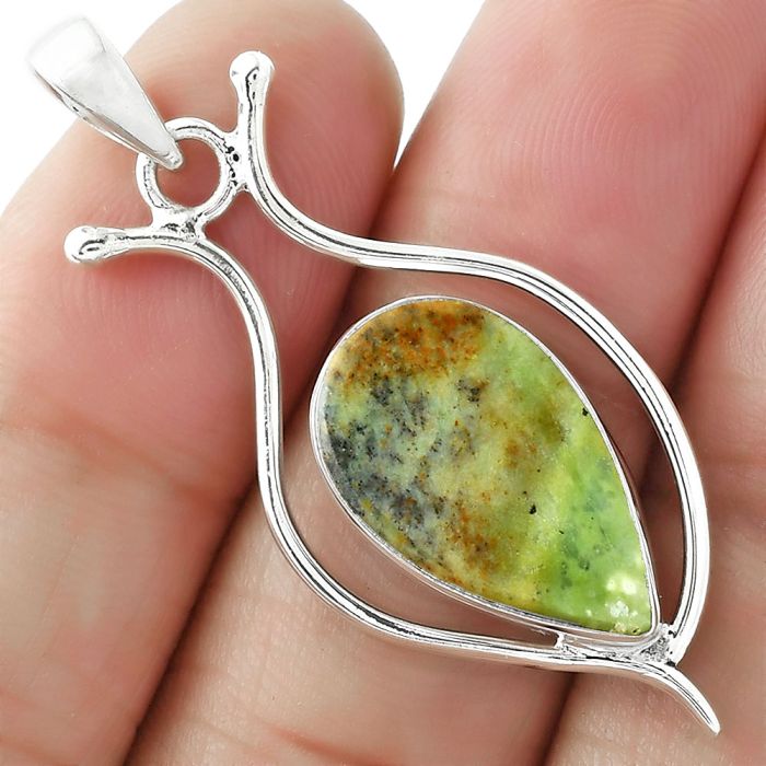 Natural Chrome Chalcedony Pendant SDP101543 P-1471, 11x19 mm