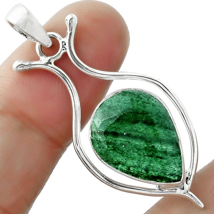 Natural Green Aventurine Pendant SDP101556 P-1471, 13x18 mm