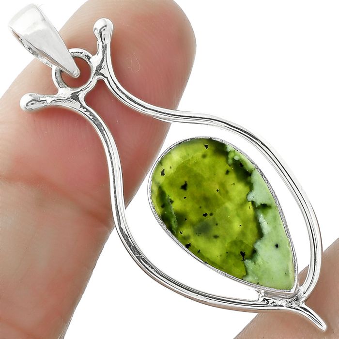 Natural Chrome Chalcedony Pendant SDP101575 P-1471, 11x19 mm