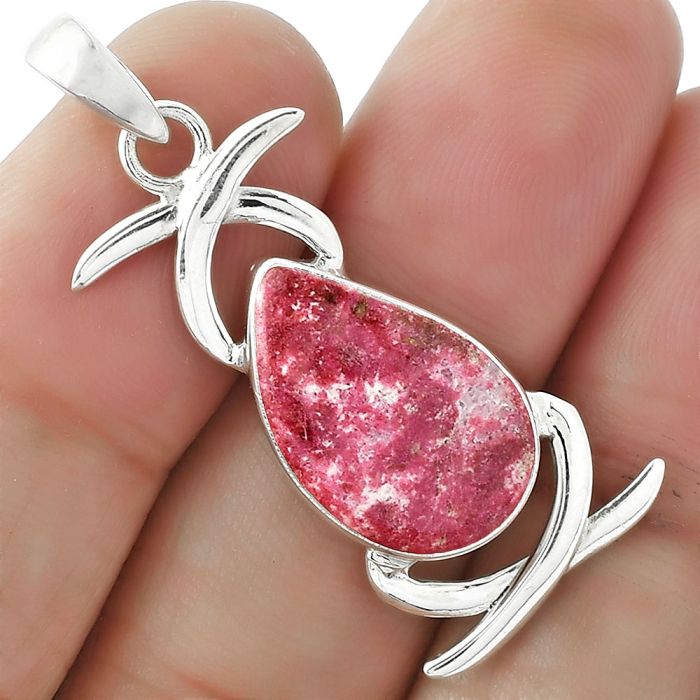 Natural Pink Thulite - Norway Pendant SDP101609 P-1428, 11x18 mm