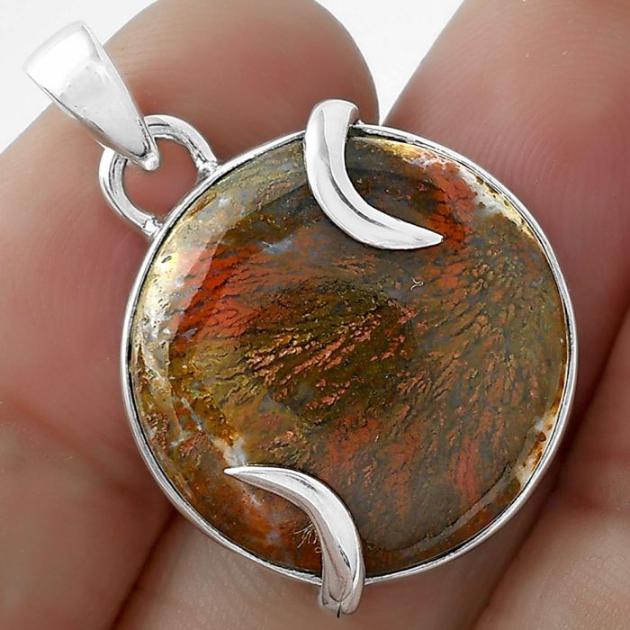 Natural Red Moss Agate Pendant SDP101654 P-1560, 20x20 mm