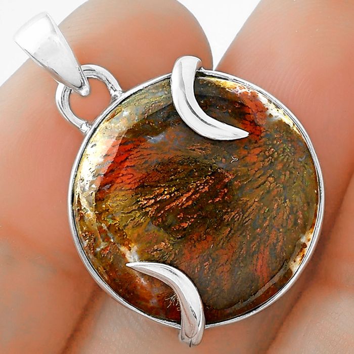 Natural Red Moss Agate Pendant SDP101654 P-1560, 20x20 mm