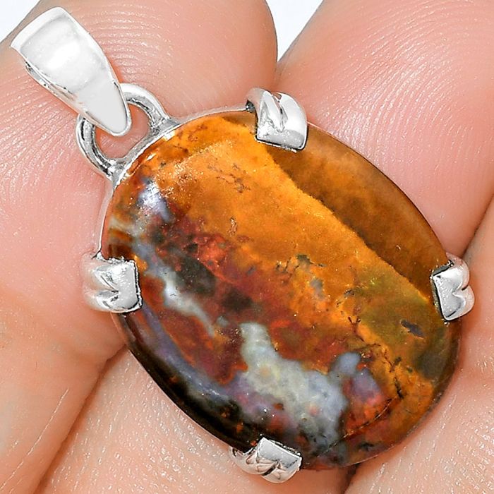 Natural Purple Cow Jasper Pendant SDP101708 P-1332, 18x23 mm