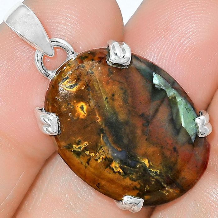 Natural Purple Cow Jasper Pendant SDP101709 P-1332, 18x24 mm