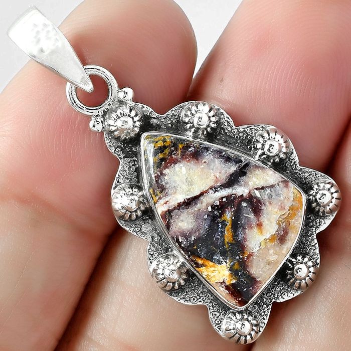 Natural Indian Blanket Jasper Pendant SDP101817 P-1427, 12x19 mm