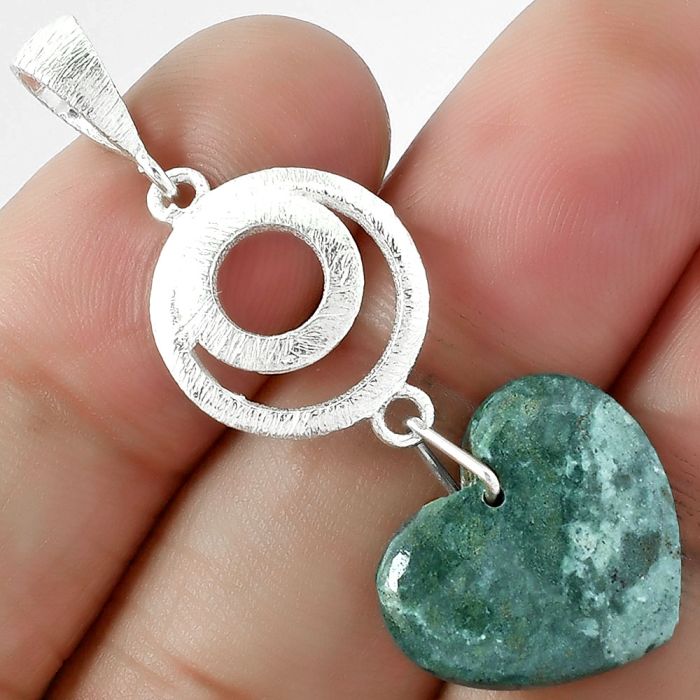 Valentine Gift Heart Natural Larsonite Jasper Pendant SDP102088 P-1595, 16x17 mm