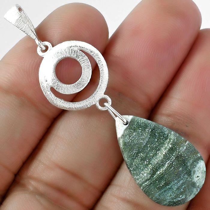 Natural Larsonite Jasper Pendant SDP102103 P-1595, 14x23 mm