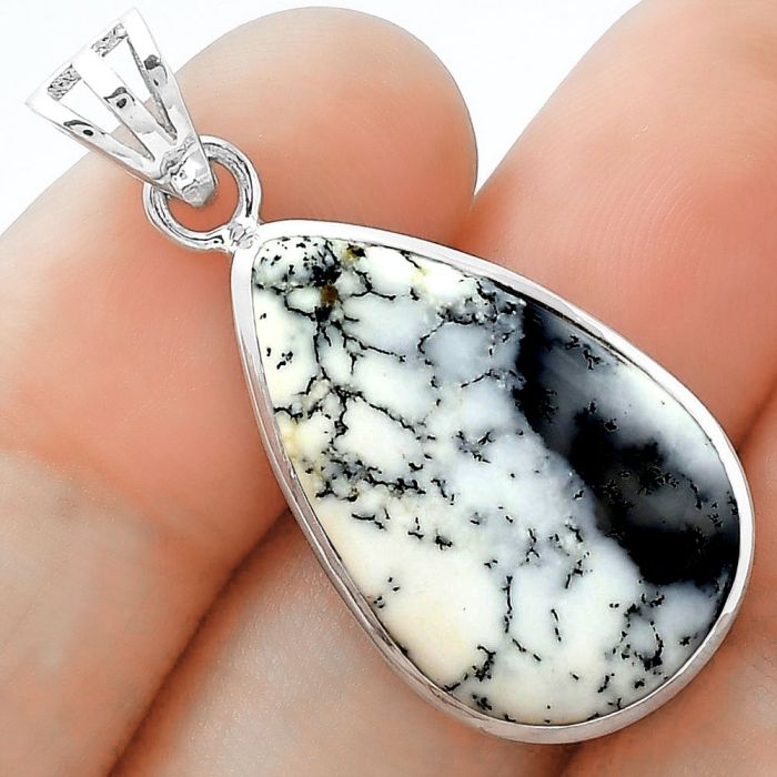 Merlinite Dendritic Opal - Turkey Pendant SDP102325 P-1002, 15x25 mm