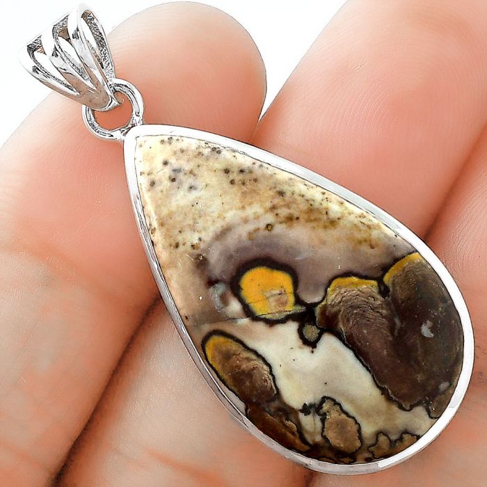 Natural Coffee Bean Jasper Pendant SDP102338 P-1002, 18x31 mm