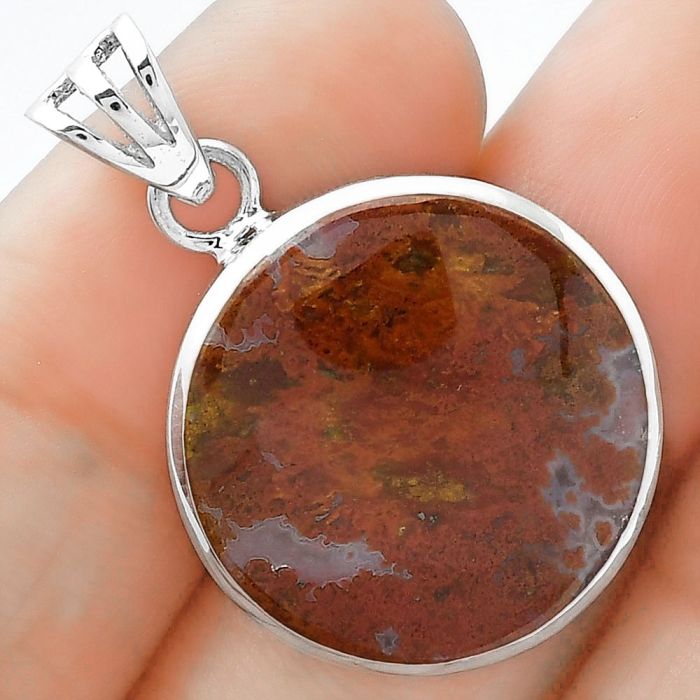 Natural Red Moss Agate Pendant SDP102344 P-1002, 20x20 mm