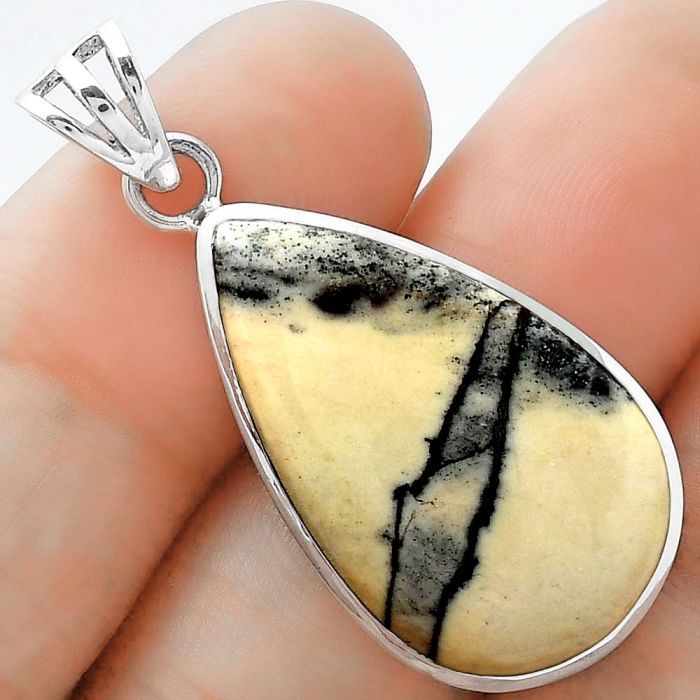 Natural Porcelain Jasper Pendant SDP102348 P-1002, 16x27 mm