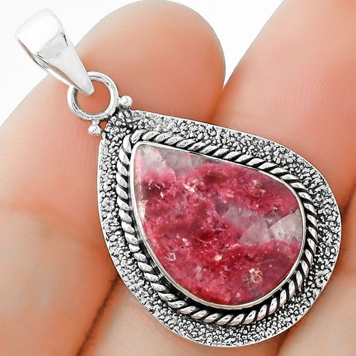 Natural Pink Thulite - Norway Pendant SDP102530 P-1181, 13x18 mm