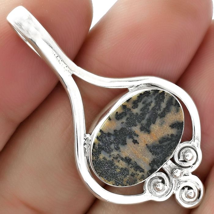 Natural Russian Honey Dendrite Opal Pendant SDP102880 P-1473, 12x17 mm