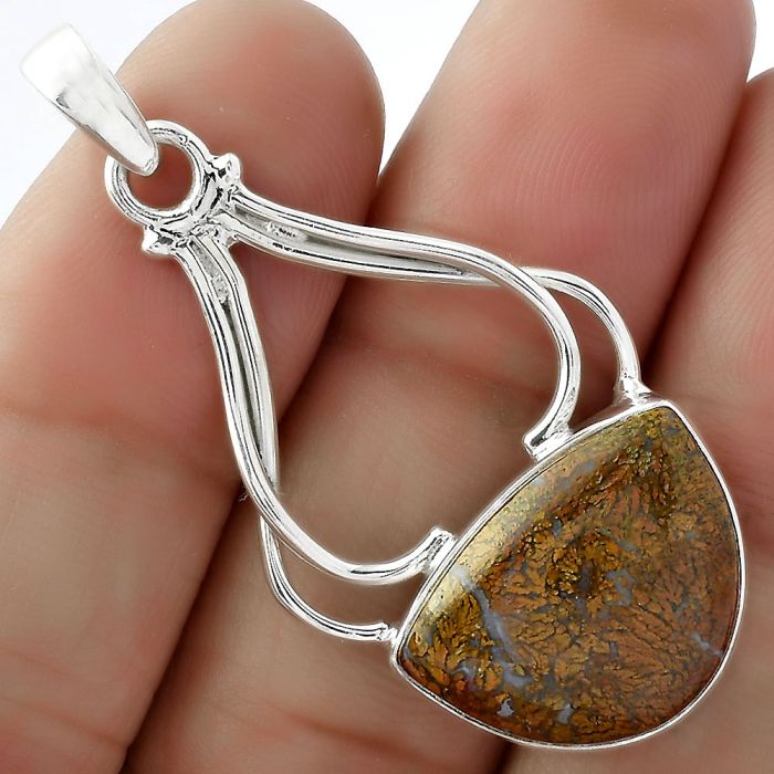 Natural Red Moss Agate Pendant SDP102972 P-1253, 14x19 mm