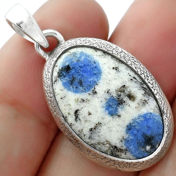 Natural K2 Blue - Azurite In Quartz Pendant SDP103120 P-1538, 15x24 mm