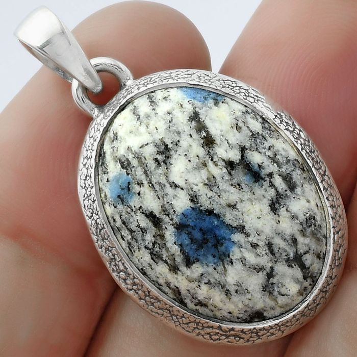 Natural K2 Blue - Azurite In Quartz Pendant SDP103128 P-1538, 17x23 mm