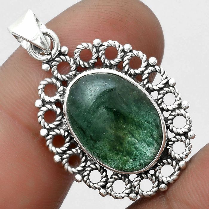 Natural Green Aventurine Pendant SDP103261 P-1009, 12x16 mm