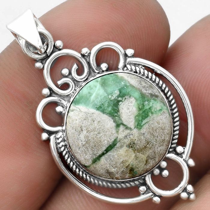 Natural Australian Variscite Pendant SDP103309 P-1569, 15x15 mm