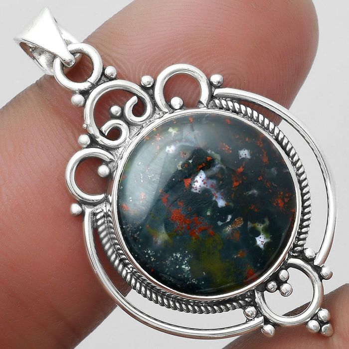 Natural Blood Stone - India Pendant SDP103319 P-1569, 17x17 mm