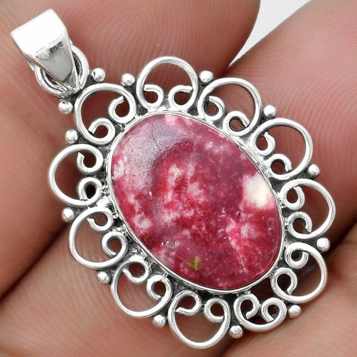 Natural Pink Thulite - Norway Pendant SDP103339 P-1699, 12x17 mm