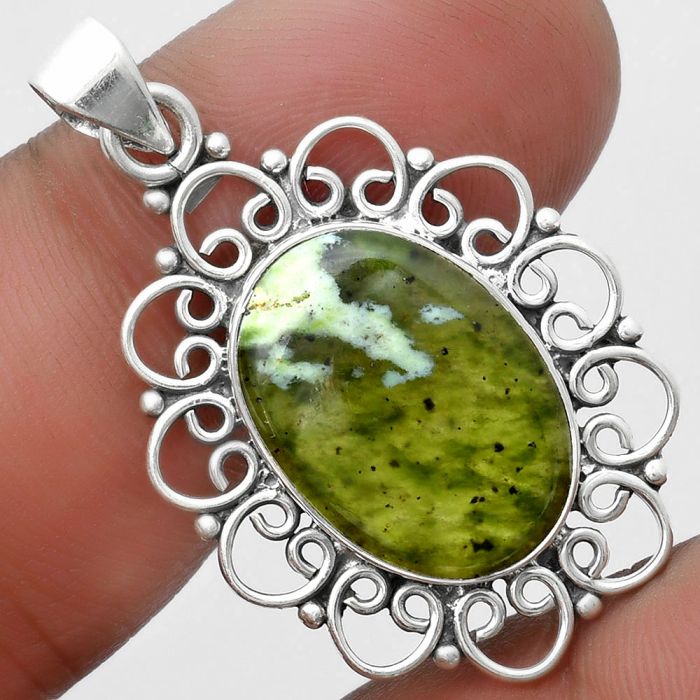 Natural Chrome Chalcedony Pendant SDP103343 P-1699, 13x18 mm