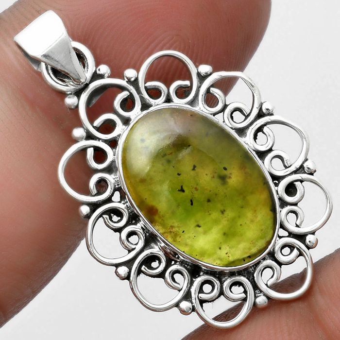 Natural Chrome Chalcedony Pendant SDP103344 P-1699, 11x16 mm