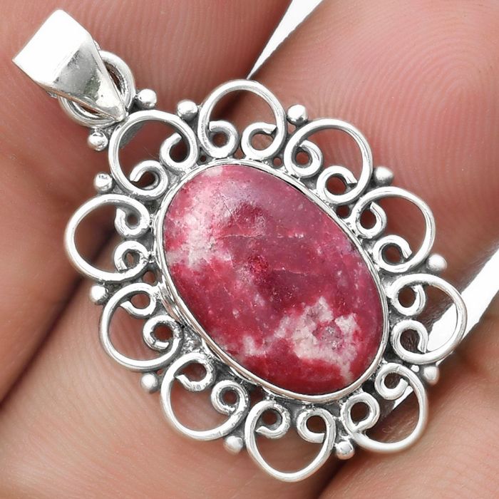 Natural Pink Thulite - Norway Pendant SDP103348 P-1699, 10x16 mm