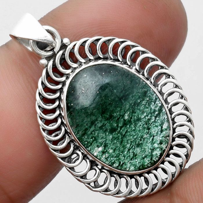 Natural Green Aventurine Pendant SDP103426 P-1476, 14x18 mm