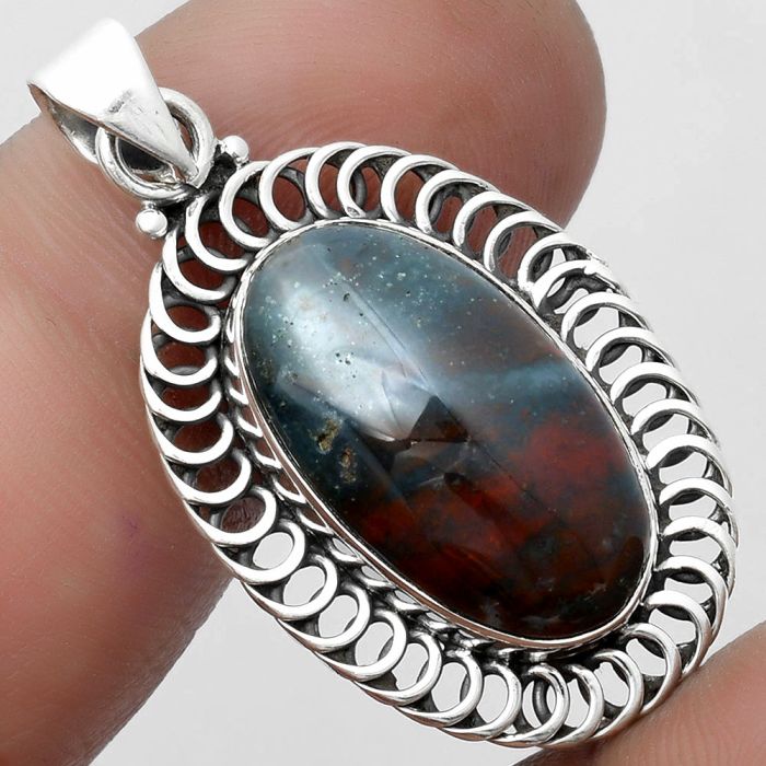 Natural Blood Stone - India Pendant SDP103430 P-1476, 12x20 mm