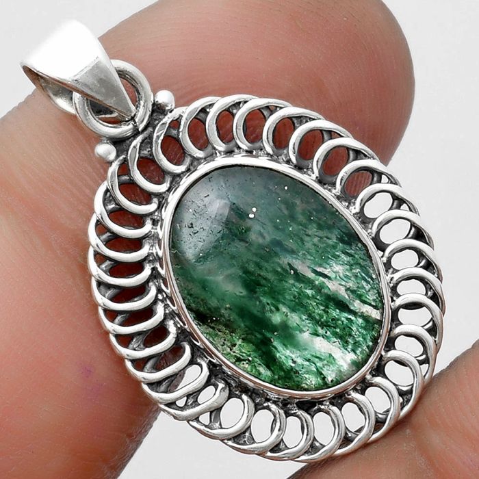 Natural Green Aventurine Pendant SDP103446 P-1476, 11x15 mm