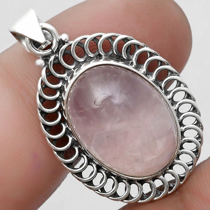 Natural Rose Quartz - Madagascar Pendant SDP103460 P-1476, 13x18 mm