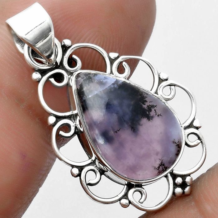 Natural Amethyst Sage Agate - Nevada Pendant SDP103484 P-1699, 10x16 mm