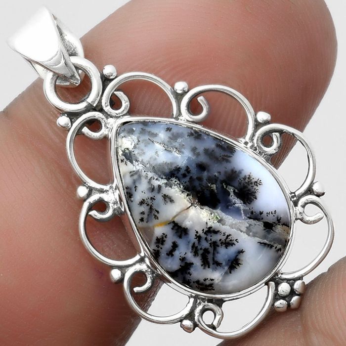 Merlinite Dendritic Opal - Turkey Pendant SDP103508 P-1699, 12x17 mm