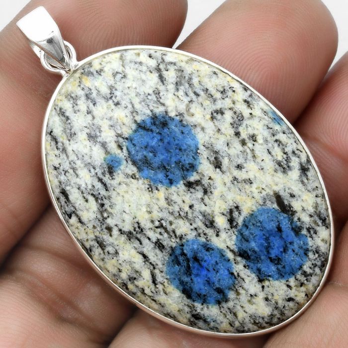 Natural K2 Blue - Azurite In Quartz Pendant SDP103873 P-1001, 31x41 mm