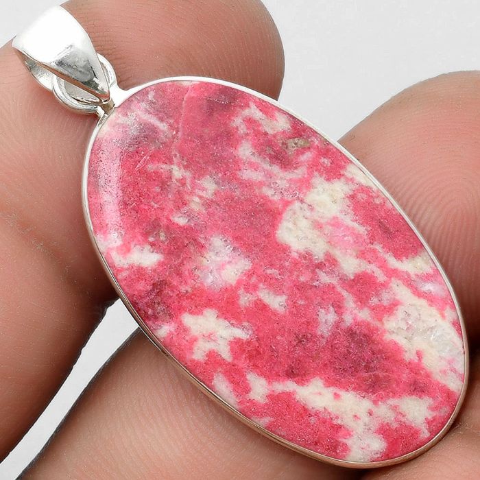 Natural Pink Thulite - Norway Pendant SDP104065 P-1001, 19x32 mm