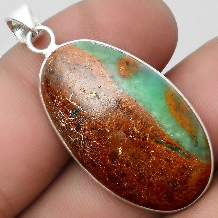 Natural Boulder Chrysoprase - Australia Pendant SDP104084 P-1001, 18x31 mm