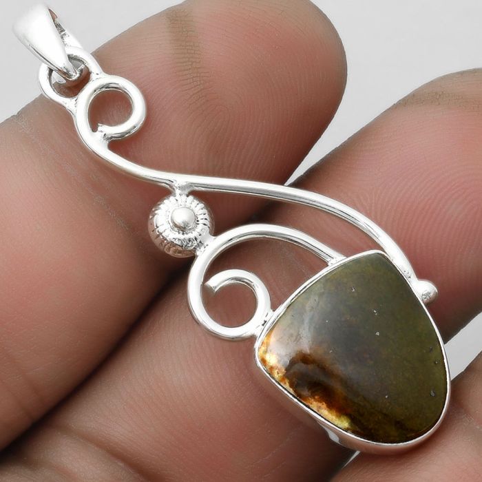 Natural Chrome Chalcedony Pendant SDP104502 P-1352, 14x16 mm