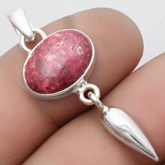 Natural Pink Thulite - Norway Pendant SDP104610 P-1295, 10x14 mm