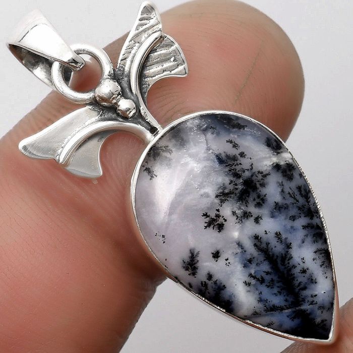 Merlinite Dendritic Opal - Turkey Pendant SDP104674 P-1547, 14x22 mm