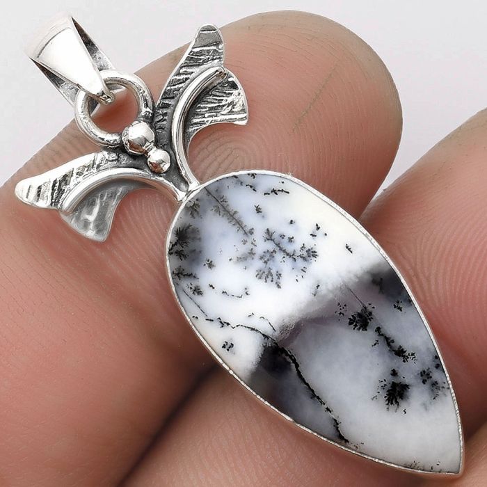 Merlinite Dendritic Opal - Turkey Pendant SDP104677 P-1547, 12x25 mm