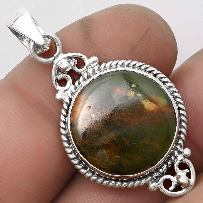 Natural Chrome Chalcedony Pendant SDP104728 P-1696, 17x17 mm