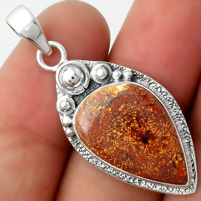 Natural Red Moss Agate Pendant SDP104897 P-1350, 14x21 mm