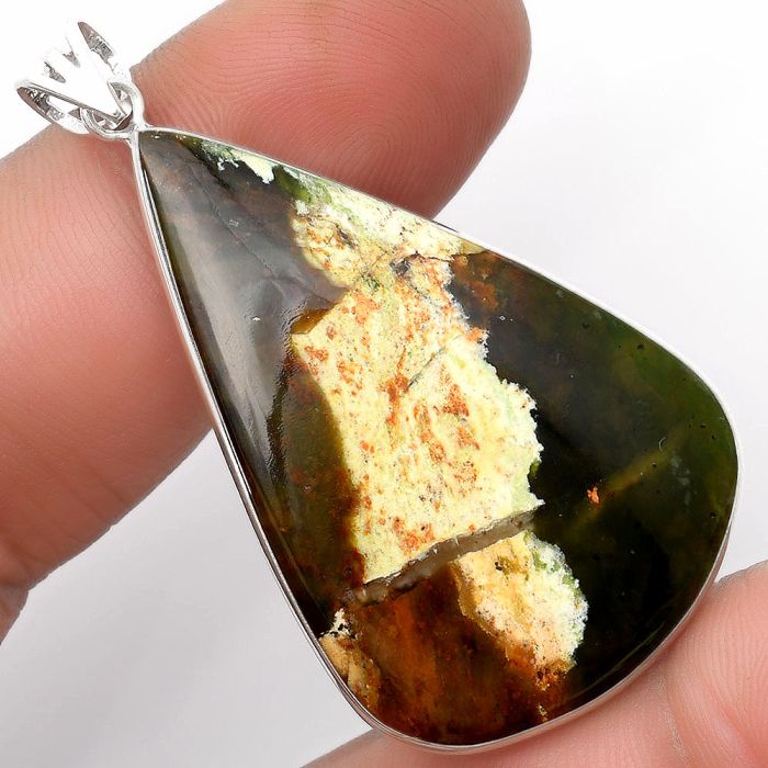 Natural Serpentine Pendant SDP105709 P-1001, 28x43 mm