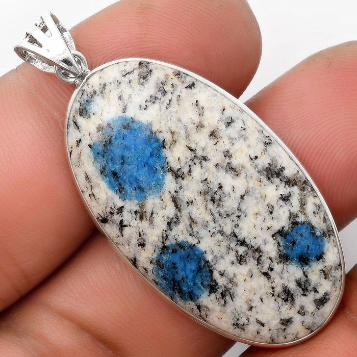 Natural K2 Blue - Azurite In Quartz Pendant SDP105719 P-1001, 21x37 mm